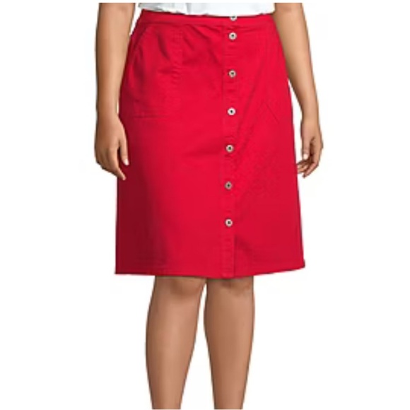 Red Button-Front Skirt - Picture 1 of 5